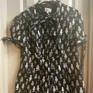 Cat Print Blouse